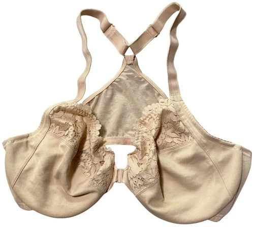 Delimira Bra Women Size 44C NUDE Beige  Front Close Underwired Racerback W657