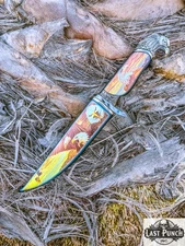 13.5" Fantasy Dagger Eagle Head Engrave Stainless Steel Blade With Scabbard