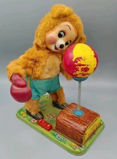 1950's Japan Tin Toy TEDDY THE CHAMP BOXER BATTERY Operated Cragstan Not Working