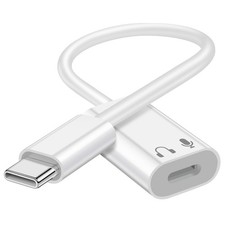 USB C to Lightning Audio Adapter, Type C Male Female White