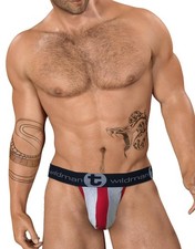 WildmanT Stretch Cotton Strapless Jock Big Boy Pouch Gray/Red