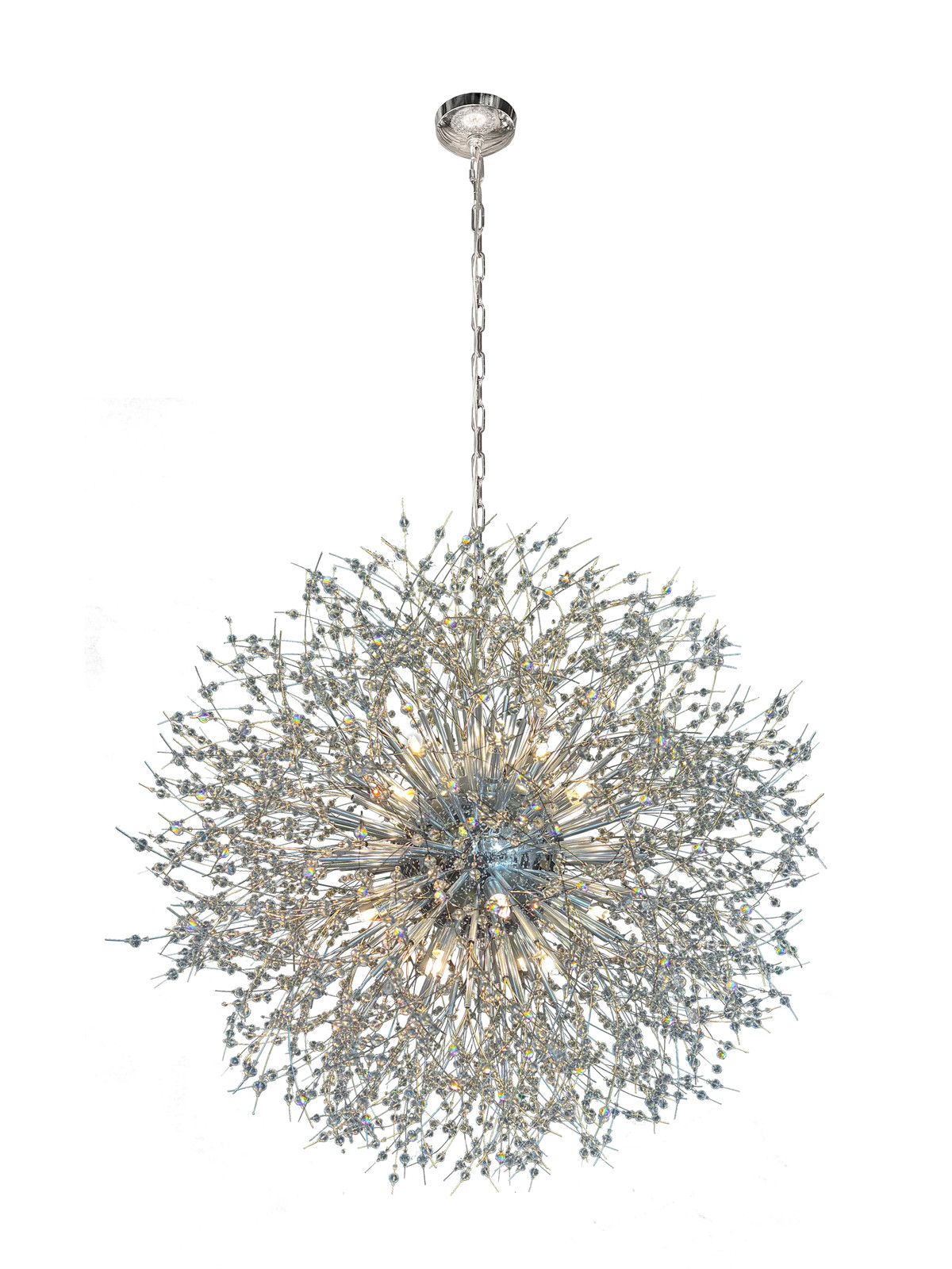 Luxe Starburst Chrome Crystal Chandelier 32"