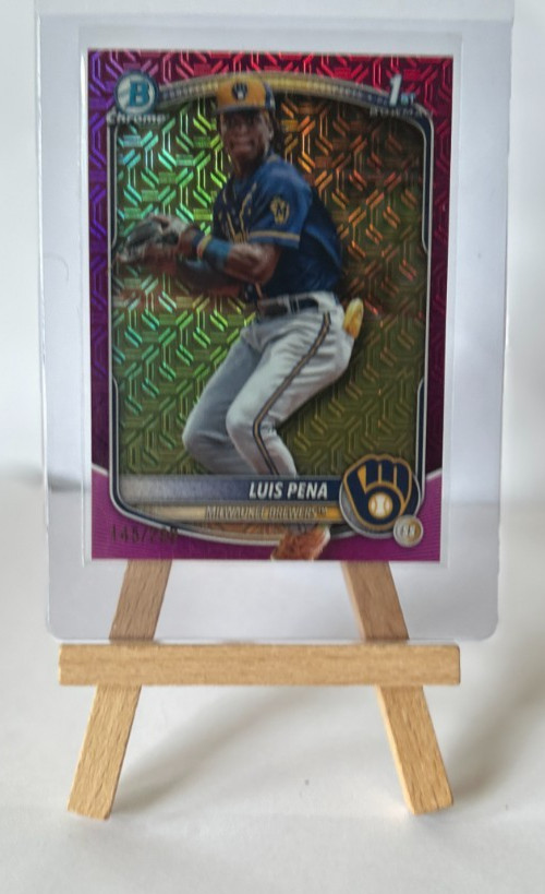 2025 Bowman  Chrome Prospects Luis Pena #BCP-38 Fuchsia Mojo Refractor /299 (RC)