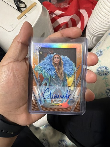 2026 Topps Chrome WWE Charlotte Flair Auto Orange Geometric #21/25