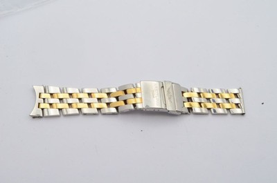 ORIGINAL BREITLING PILOT ARMBAND 22MM STAHL /GOLD OLD NAVITIMER VINTAGE FÜR UTC