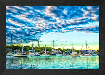 Falmouth Hafen Cape Cod gerahmtes Wandbild Poster Leinwanddruck Bild