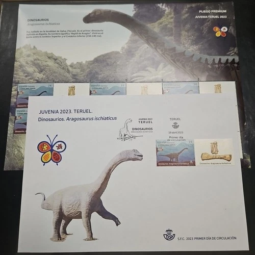 Spain Sheet And FDC, 2023 Dinosaurs