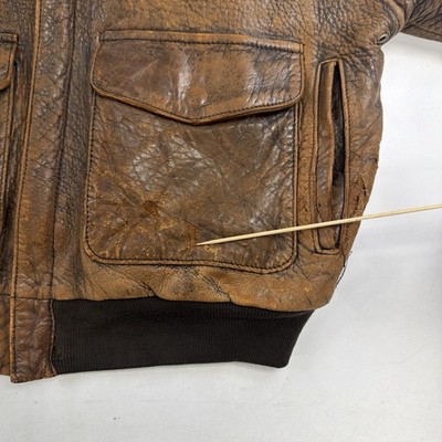 Vintage Avirex Type A-2 Leather Aviator Bomber Flight Jacket Size