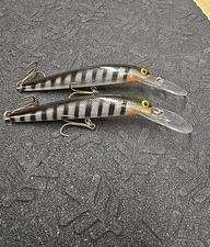 (2) Bagley’s Deep Diving Bang O Lure #4 DD4S Vintage Crankbait Lure SBS Foil 