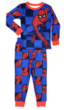Spider-Man Boy's Superhero Soft Long-Sleeved Checkered Pajama Set Size 6 NEW