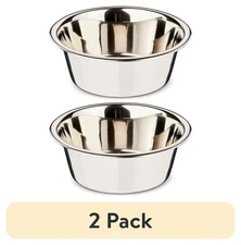 (2 pack) Vibrant Life Stainless Steel Dog Bowl with Paws for Medium Sized Dogs