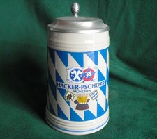 Hacker Pschorr M&uuml;nchen Krug Bierkrug mit Zinndeckel 0,5 Liter