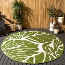 Outdoor Garden Rug Palm Leaf Large Area Mat Waterproof Non Slip Foldable Deck
