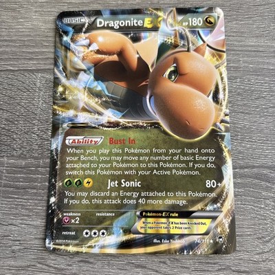 dragonite pokemon card ex Pokémon- DRAGONITE EX - Promo Card- XY FURIOUS FISTS Set 74/111 OVERSIZED  Card