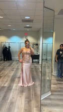 Light Pink Formal Evening Gown Sleeveless Floor-Length Dress