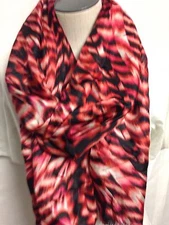 Calvin Klein Leopard Print Silk Scarf A4WS2597 magenta  New w/ Tags