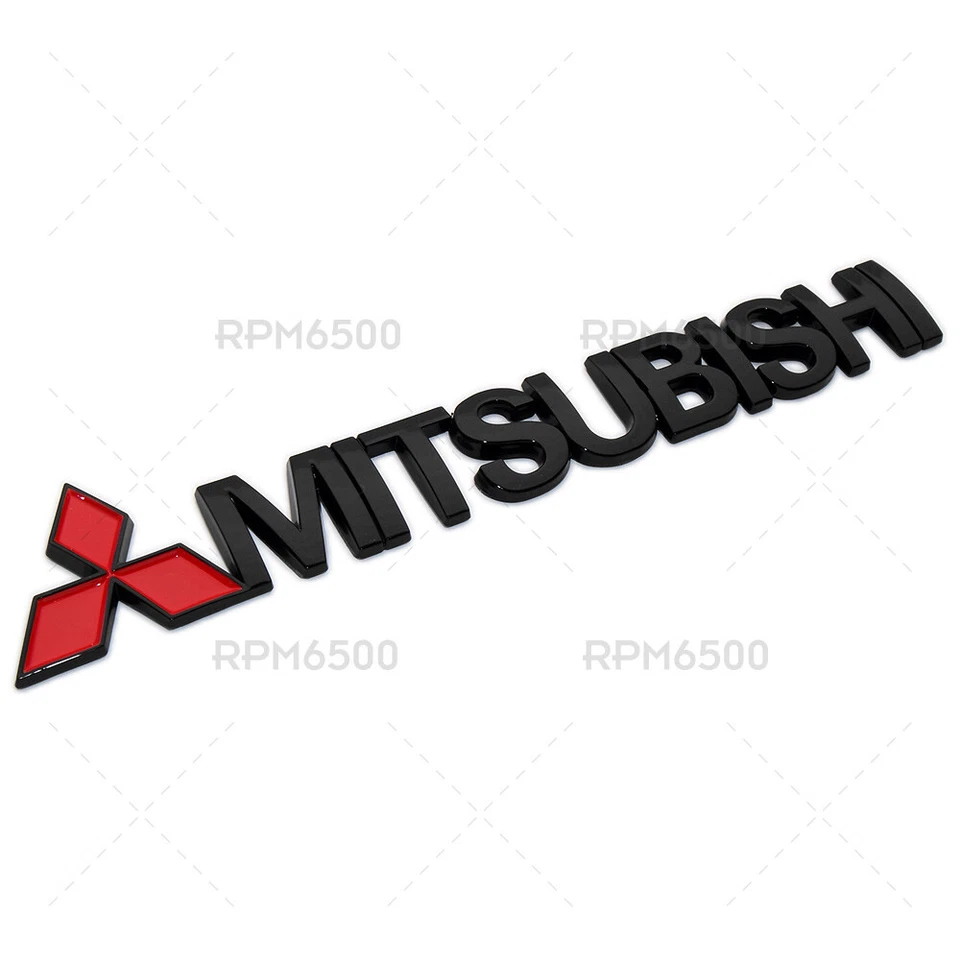 For Mitsubishi Logo Letter Sport Rear Liftgate Tailgate Lid Badge Emblem Black - Image 2 of 4