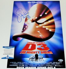 SHAUN WEISS SIGNED THE MIGHTY DUCKS GOLDBERG 12x18 MOVIE POSTER BECKETT COA BAS