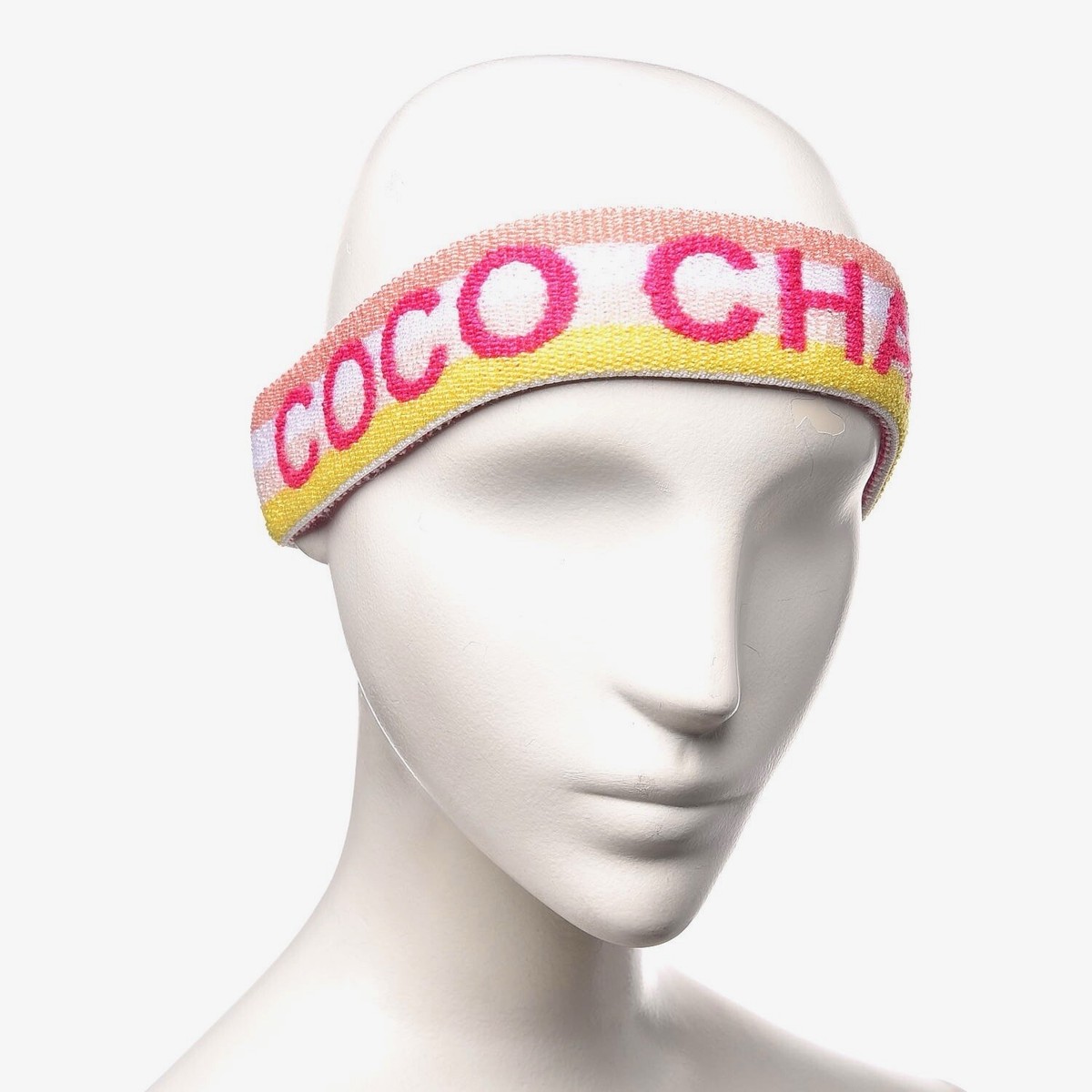 Auth Chanel Sport Line CC Logo Pink Sweatband Set | eBay