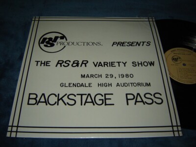 1980 RS&R Variety Show Backstage Pass LP private rare Glendale CA country bands