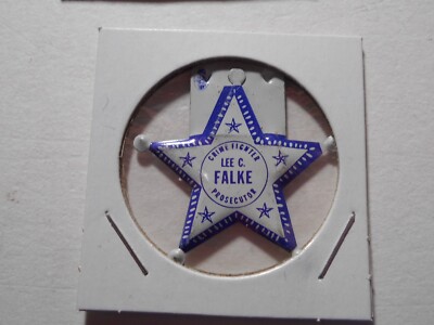 1-1/2'' Lee Falke Prosecutor Dayton, Ohio litho tab pinback button