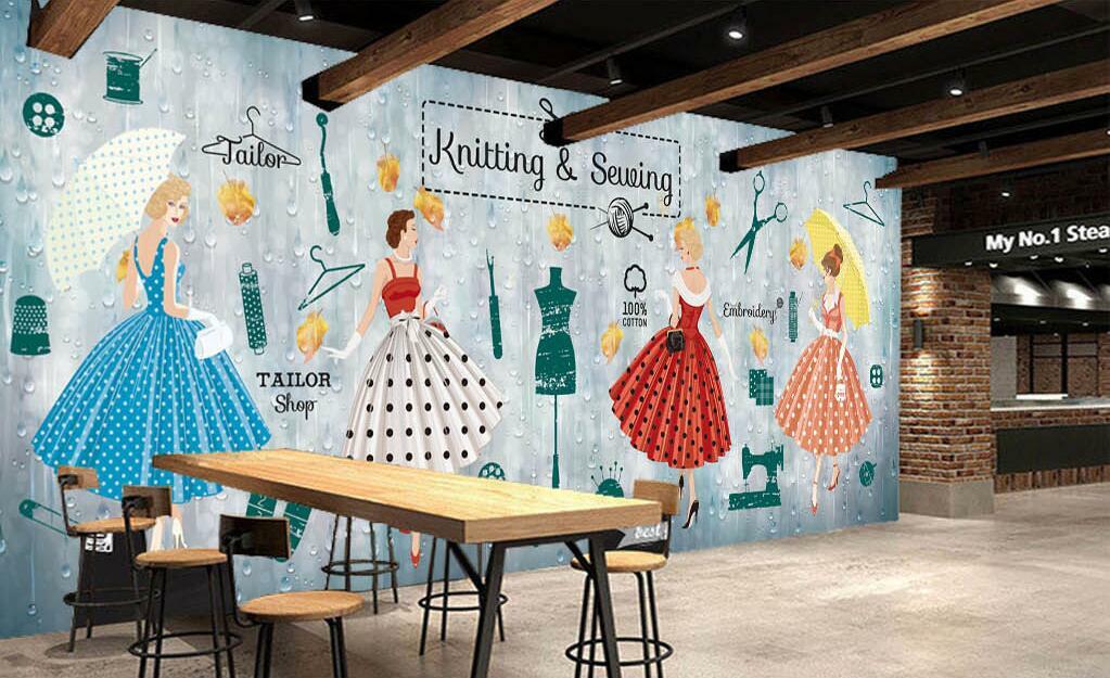 3D Color Skirt ZHU6553 Wallpaper Wall Mural Removable Self