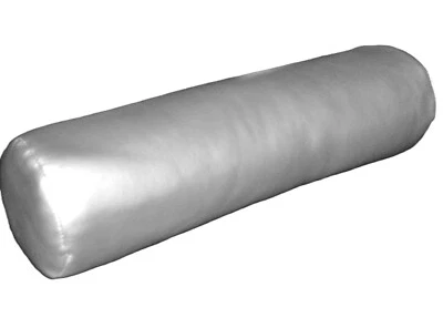 Silver Faux Leather Round Bolster Cushion with Cushion Filler - Image 1 of 2