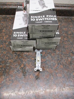 60 TradeMaster Pass & Seymour Single Pole Toggle Switch 15 AMP 120 VAC 660-LAG