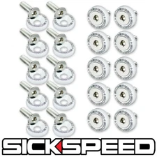 WHITE 20 PC BILLET ALUMINUM FENDER/BUMPER WASHER/BOLT ENGINE BAY DRESS UP P1
