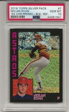 2019 TOPPS CHROME SLVR PCK #7 NOLAN RYAN, PSA 10 GEM, BLACK REFRACTOR, POP 4