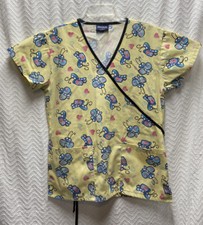 Absolute Multicolored Butterfly Patterned Size XS Scrub Top