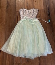 Mint and Silver Sequined Windsor Homecoming Dress Worn Once