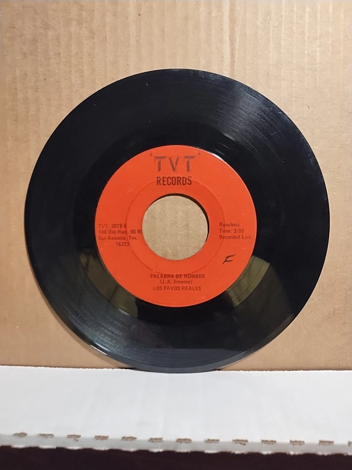 Tejano Tex/Mex 45 Los Pavos Reales Si Yo Vuelvo A / Palabras De Hombre TVT 3019 Foto 3 de 4