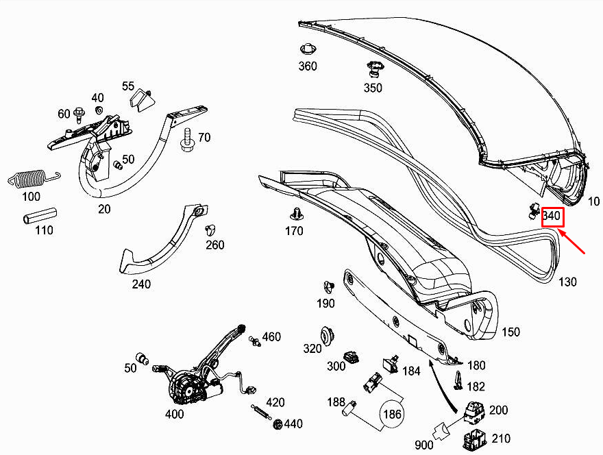 MERCEDES-BENZ E W213 Heckklappenfederdämpfer unten hinten A2137501300