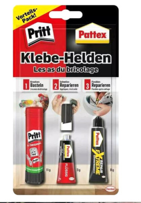 Pattex   Pritt   Klebehelden, 3tlg. Prittstift / Sekundenkleber / Repair Extreme