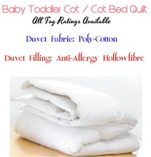 ANTI ALLERGY BABY TODDLER COT BED DUVET QUILT NURSERY JUNIOR