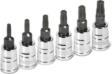 Powerbuilt 6 Pc. 1/4 In. Drive Torx Bit Socket Set, T10 to T30 - 640049