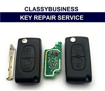 Reparatur Fix Service für Peugeot Expert Partner 307 308 407 2 Tasten Klappschlüssel Schlüsselanhänger