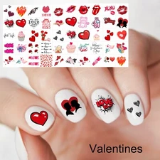 Valentines Waterslide Nail Decals Set Of 50  Instructions & Bonus included