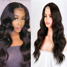 Long Wavy Middle Part Natural Hairline Small Lace Front Synthetic Hair Wigs