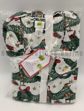 Pottery Barn Dr Seuss The Grinch  Wreath Flannel Pajama Set Multi Large R136