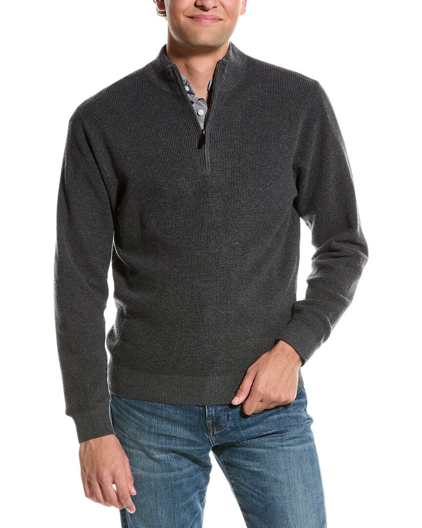 Мужской свитер Douglas Anthony Thermal из кашемировой смеси на молнии 14 серого цвета S 13890₽