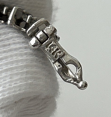 Vtg. 14K Solid White GOLD White Sapphire Stone Tennis Bracelet 7.91 Grams - Picture 6 of 8