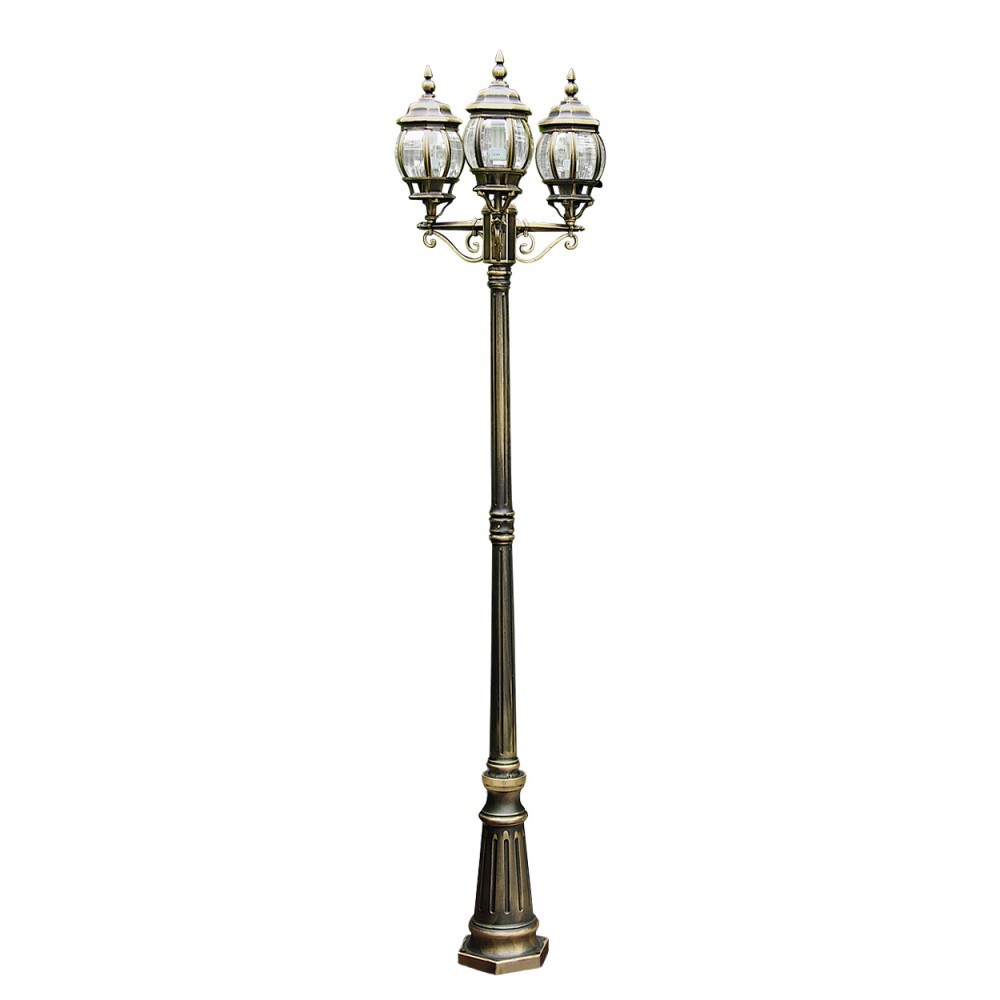 Lampada da terra candelabro marrone-oro per esterni foto 4