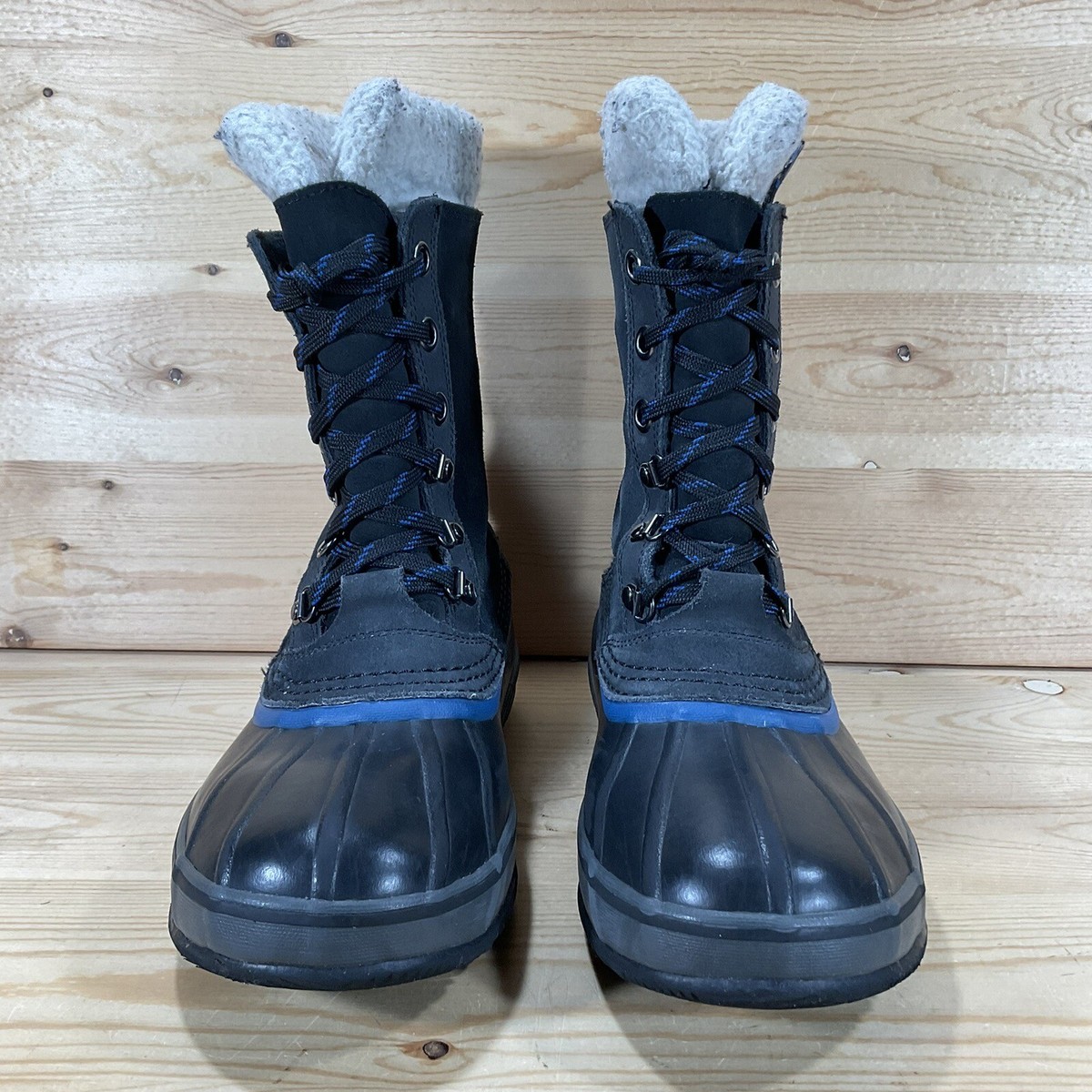 L.L. BEAN 284892 BLACK LEATHER LACE UP WINTER SNOW BOOTS MEN\'S 8 L.L. BEAN 284892 BLACK LEATHER LACE UP WINTER SNOW BOOTS  main image 2
