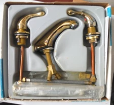 AquaSource Twin Handle Solid Brass Lavatory Faucet 19756 open box P6761