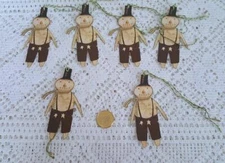 6-Christmas-Primitive-Snowman-Fussy Cut-Holiday-Linen Cardstock-Gift-Hang-Tags