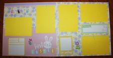 Easter scrapbook pages "Baby's first Easter" , 2 each 12 x 12 handmade assembled