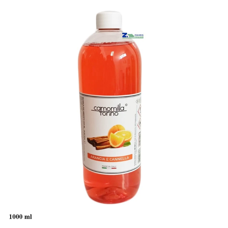 CAMOMILLA TORINO RICARICA PER DIFFUSORE CON BASTONCINI LT 1 AMBIENTE FRAGRANZA ARANCIA E CANNELLA