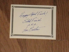 NY Mets JOE BERTON Signed Bookplate THE CURIOUS CASE OF SIDD FINCH AUTOGRAPH